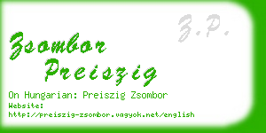 zsombor preiszig business card